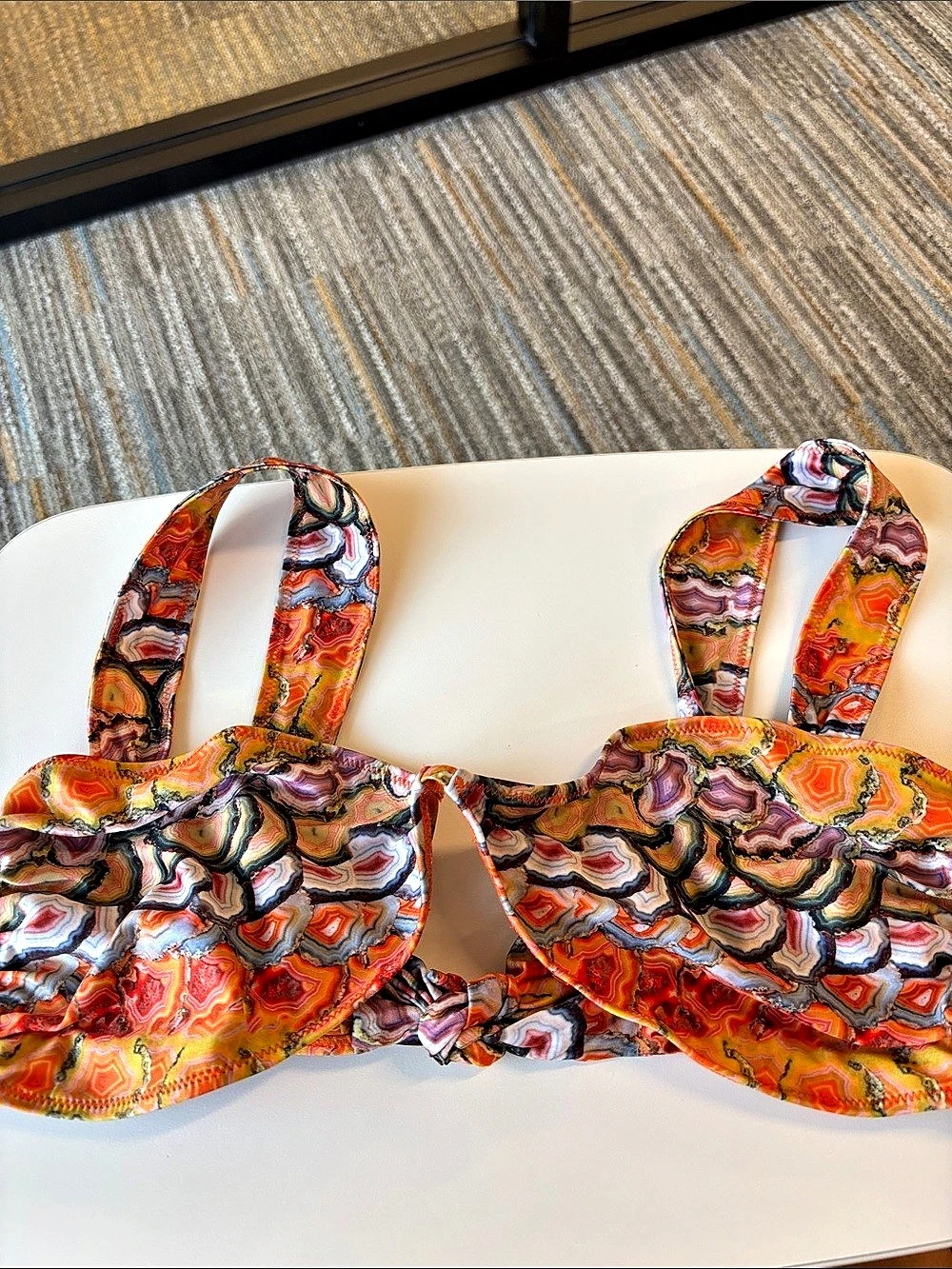 Strawberry Milk Mob Abstract Print Bikini Top Xxl Like New — image 2 of 8